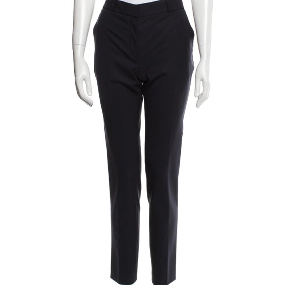 The Row Virgin Wool Navy Straight Leg Pants Size 6 - Picture 1 of 7